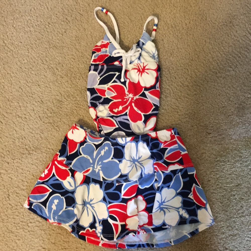 Hawaiian flower girls swimsuit